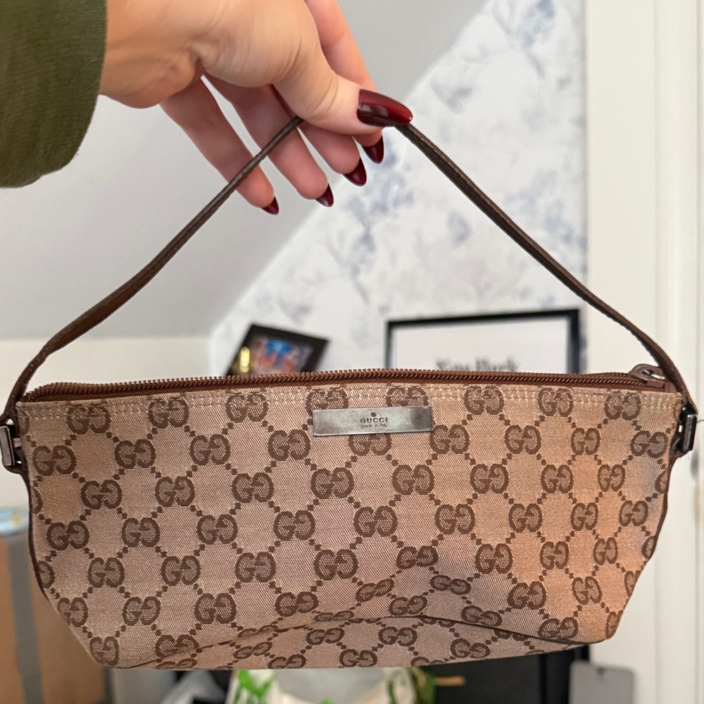 Gucci Tan Monogram Clutch